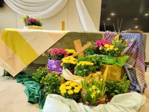 Easter Sunday altar at Living Table UCC