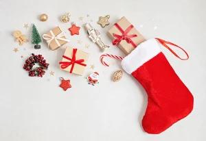 Christmas stocking with gifts