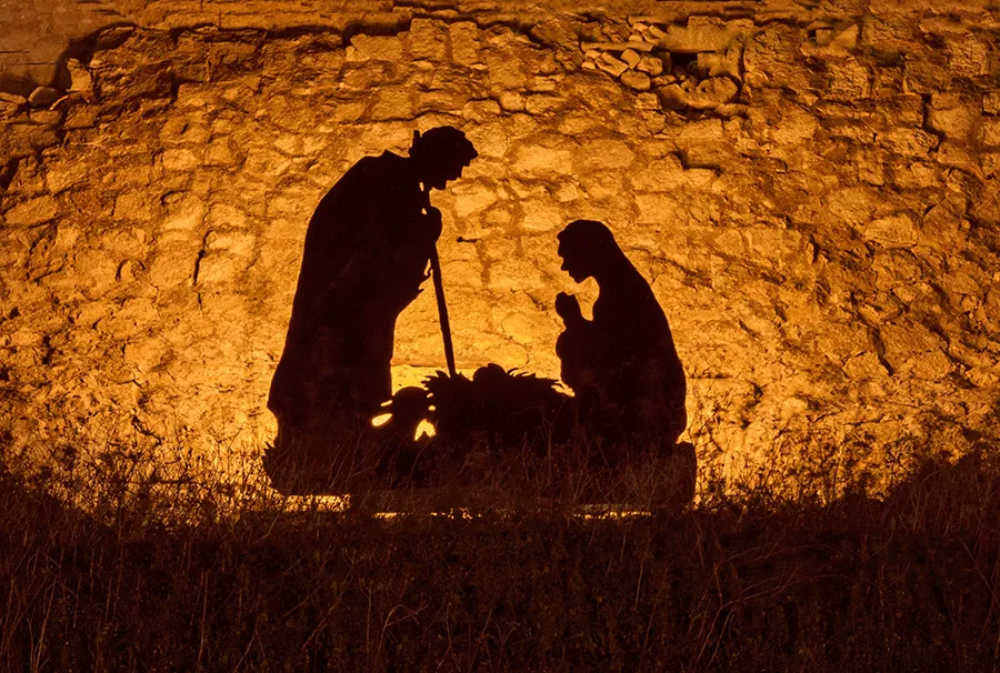 Mary and Joseph at the manger