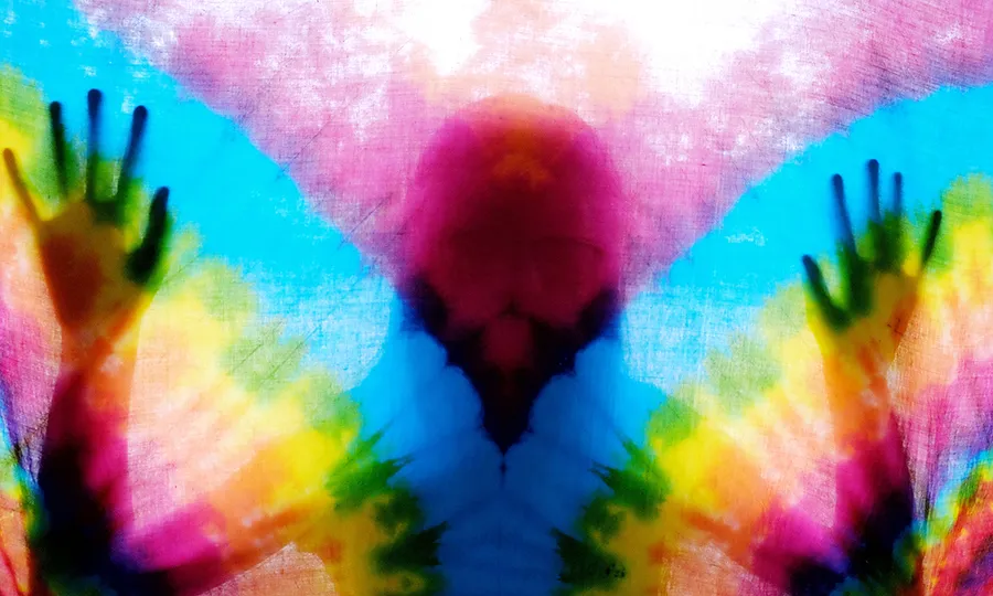 Tie dye and human silhouette